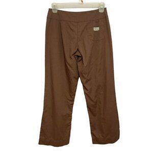 URBANE SCRUBS Women's Uniform Pants Size Small Chocolate Brown Pockets Nurse EUC